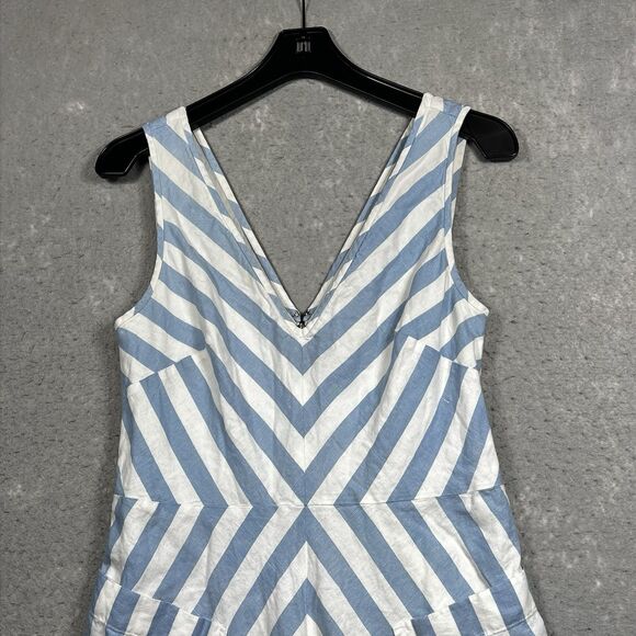 Kate Spade New York Dress Womens Size 8 Blue Deck Stripe Midi Dress Sleeveless - Picture 2 of 12